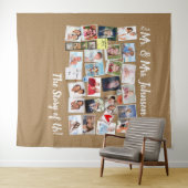 Mr. & Mrs. Bruiloft 🤵👰 Verhaal van Ons Foto Coll Wandkleed (In Situ (horizontaal))