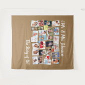 Mr. & Mrs. Bruiloft 🤵👰 Verhaal van Ons Foto Coll Wandkleed (Voorkant (horizontaal))