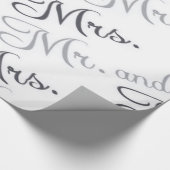 Mr & Mrs Bruiloft zwart-wit Cadeaupapier (Hoek)