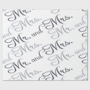 Mr & Mrs Bruiloft zwart-wit Cadeaupapier