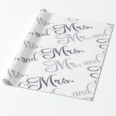 Mr & Mrs Bruiloft zwart-wit Cadeaupapier (Uitgerold)
