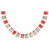 Mr & Mrs Burlap & Red Hearts Bruiloft Verloving Vlaggetjes (Alle)