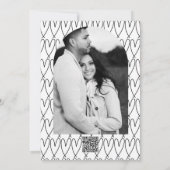 Mr & Mrs Cake & Hearts Zwart Wit Verloving Kaart (Achterkant)