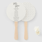 Mr & Mrs Calligraphy Script Chic Wedding Program Handwaaier (Voorkant en achterkant)