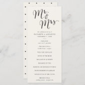 Mr & Mrs Calligraphy Script Classic Chic Wedding Programmakaart (Voorkant / Achterkant)