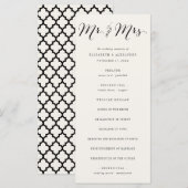 Mr & Mrs Calligraphy Script Geometric Chic Wedding Programmakaart (Voorkant / Achterkant)