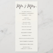 Mr & Mrs Calligraphy Script Geometric Chic Wedding Programmakaart (Voorkant)