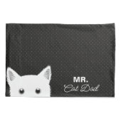 Mr & Mrs Cat Mam en Pa Polka Dot Patroon Kussensloop (Achterkant-Links)