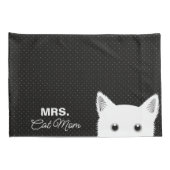 Mr & Mrs Cat Mam en Pa Polka Dot Patroon Kussensloop (Achterkant-Rechts)
