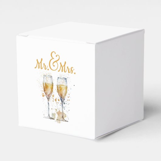 Mr Mrs Champagne Viering Bedankdoosjes (Voorkant Zijde)