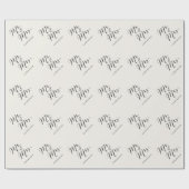 Mr & Mrs Classic Script Calligraphy Name Wedding Cadeaupapier (Vlak)