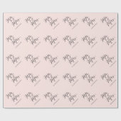 Mr & Mrs Classic Script Calligraphy Name Wedding Cadeaupapier (Vlak)