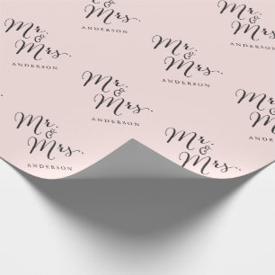 Mr & Mrs Classic Script Calligraphy Name Wedding Cadeaupapier