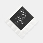 Mr & Mrs Classic Script Calligraphy Name Wedding Servetten (Hoek)
