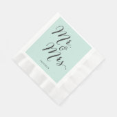 Mr & Mrs Classic Script Calligraphy Name Wedding Servetten (Hoek)