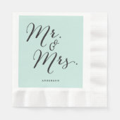 Mr & Mrs Classic Script Calligraphy Name Wedding Servetten (Voorkant)