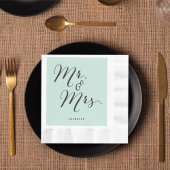 Mr & Mrs Classic Script Calligraphy Name Wedding Servetten