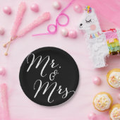 Mr & Mrs Classic Script Chic Calligraphy Trouwen Papieren Bordje (Feest)