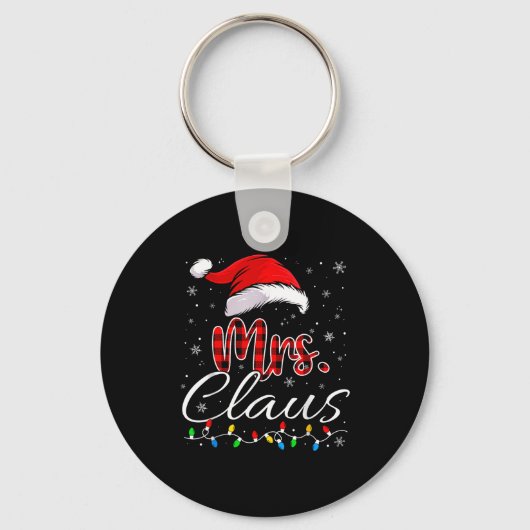 Mr Mrs Claus Christmas Couples Matching His And He Sleutelhanger (Voorkant)