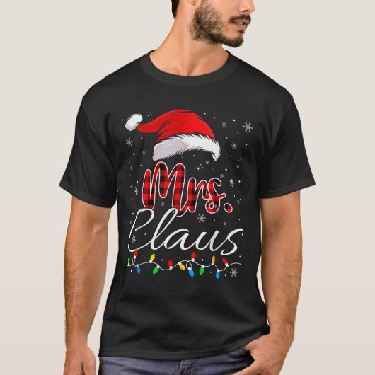 Mr Mrs Claus Christmas Couples Matching His And He T-shirt (Voorkant)