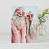 Mr. & Mrs. Claus draaien hoofden op festival Feestdagenkaart (Staand voorkant)