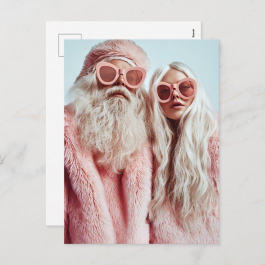 Mr. & Mrs. Claus draaien hoofden op festival Feestdagenkaart (Voorkant / Achterkant)