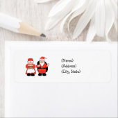 Mr & Mrs Claus gepersonaliseerd retour adres label (Insitu)