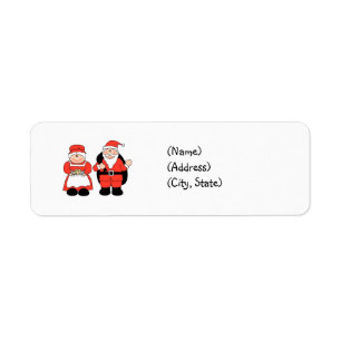 Mr & Mrs Claus gepersonaliseerd retour adres label