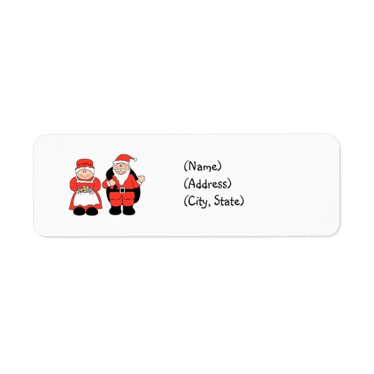 Mr & Mrs Claus gepersonaliseerd retour adres label (Voorkant)