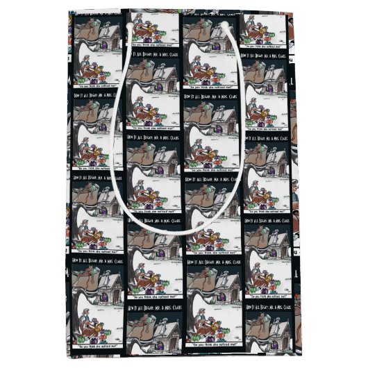 Mr. & Mrs. Claus How it All Began Medium Cadeauzakje (Voorkant)