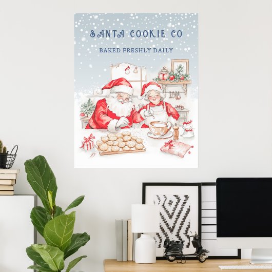 Mr & Mrs Claus Kerstkoekjes Poster (Thuiskantoor)
