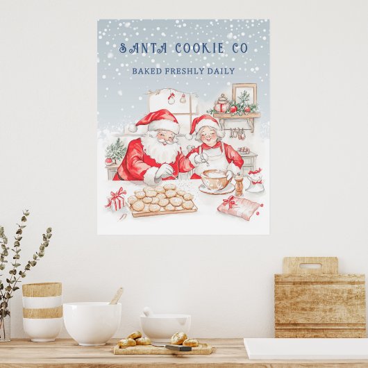 Mr & Mrs Claus Kerstkoekjes Poster (Keuken)