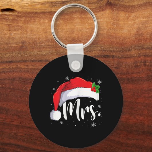 Mr. Mrs Claus Kerstmis koppels die overeenkomen me Sleutelhanger (Voorkant)