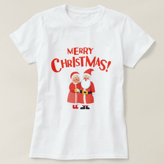 Mr. & Mrs. Claus Speels Merry Christmas T-shirt (Design voorkant)