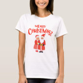 Mr. & Mrs. Claus Speels Merry Christmas T-shirt (Voorkant)