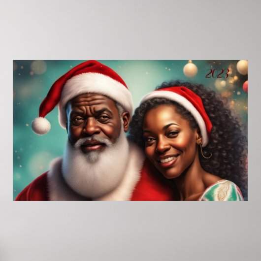 Mr & Mrs Claus Wall Poster (Voorkant)