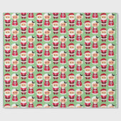 Mr. Mrs. Clause Kerstvakantie Geest Cadeaupapier (Vlak)