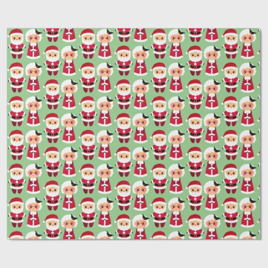 Mr. Mrs. Clause Kerstvakantie Geest Cadeaupapier (Vlak)