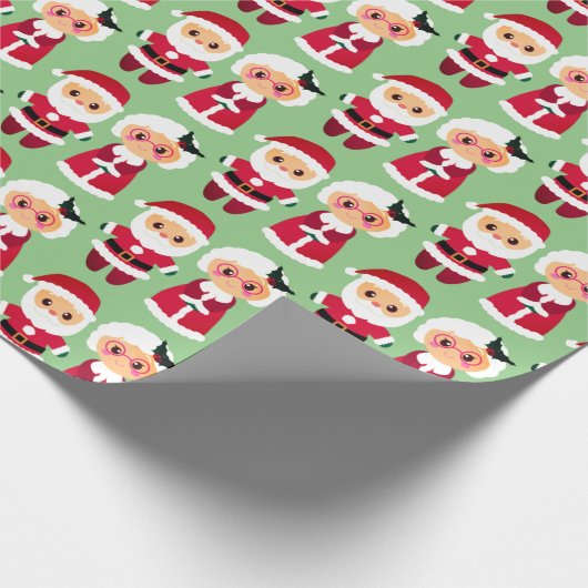 Mr. Mrs. Clause Kerstvakantie Geest Cadeaupapier (Hoek)