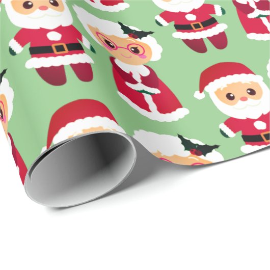 Mr. Mrs. Clause Kerstvakantie Geest Cadeaupapier (Rol Hoek)