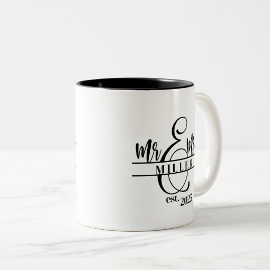 Mr. & Mrs. Coffee Mug Tweekleurige Koffiemok (Voorkant rechts)