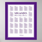 Mr. & Mrs Color Select Seating Chart Poster (Voorkant)