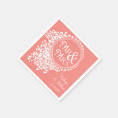 Mr & Mrs  Coral Personalized Napkins Servetten (Hoek)