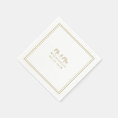 Mr & Mrs Couple Elegant Wedding Name Date Gold Nap Servet (Hoek)