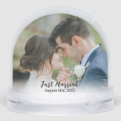 Mr & Mrs Couple Picture Calligraphy Heart Wedding Sneeuwbol (Achterkant)