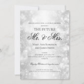 Mr. Mrs. Couples Douche Zilveren Shimmer Lights Kaart (Voorkant)