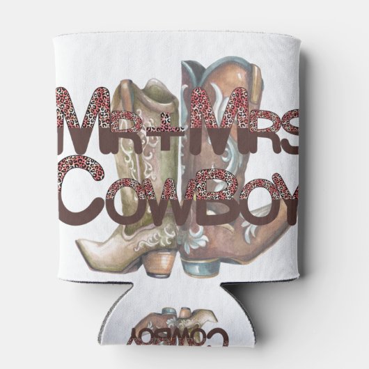 Mr & Mrs Cowboy, gewoon getrouwd Blikjeskoeler (Achterkant)