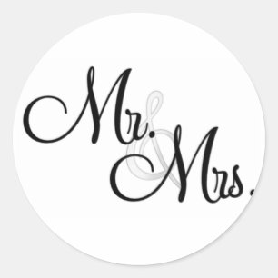 Mr & Mrs Cupcake Toppers Ronde Sticker