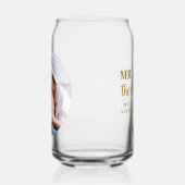 Mr & Mrs Custom Foto Modern Goud Elegant Bruiloft Blikvorm Glas (Links)