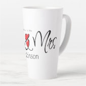 Mr & Mrs Custom Naam Elegant Modern Two-Ton Latte Mok (Rechterhoek)